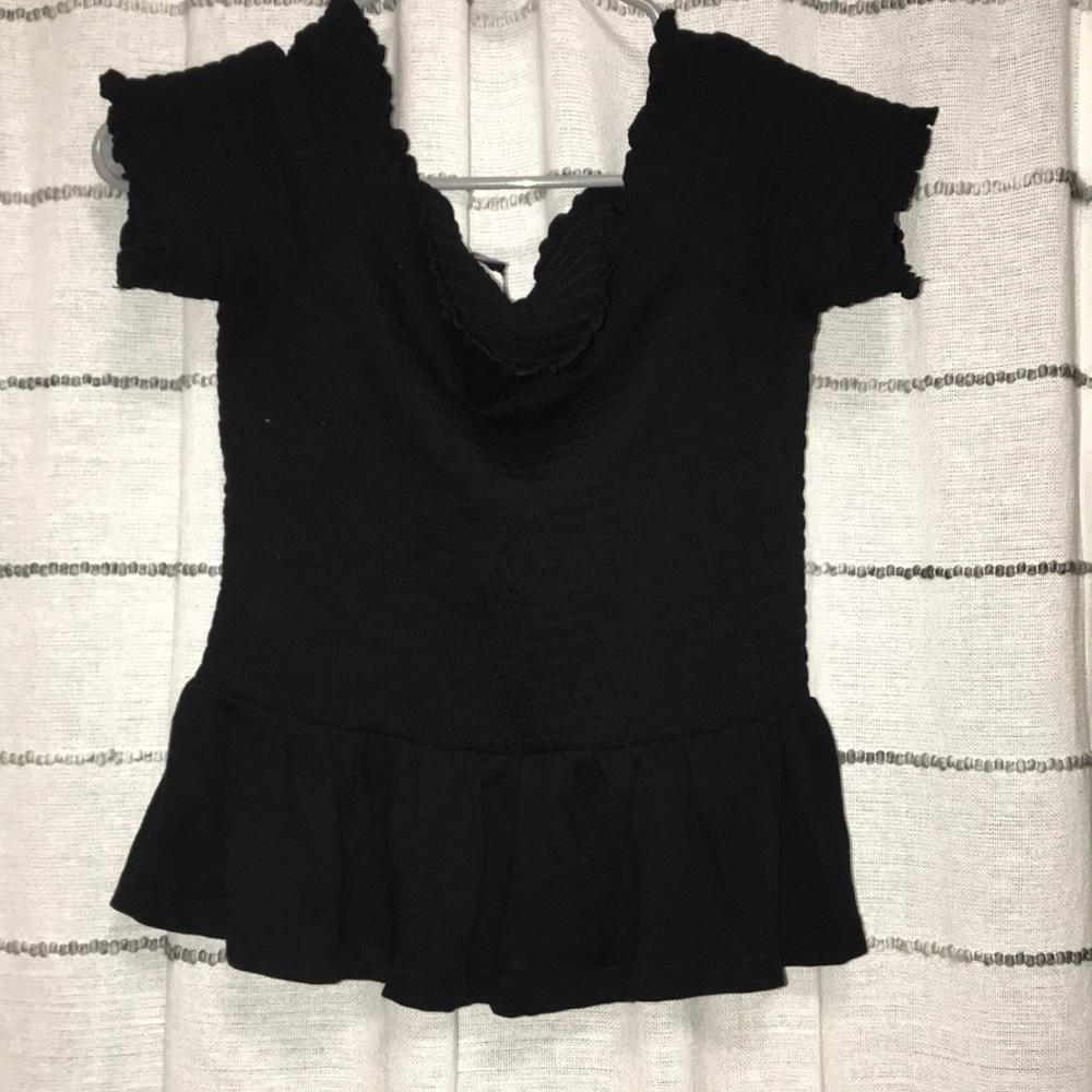Off the Shoulder Black Tee
